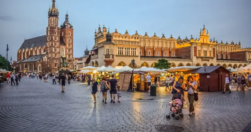 Reis på en billig ferie til Krakow